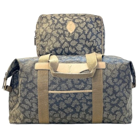 YSL Vintage Giraffe Travel Bag / Tote & Clutch Bundle / Set - Picture 1 of 16